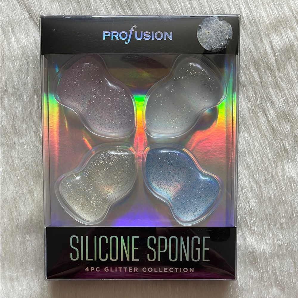 Profusion Cosmetics Silicone Sponge Makeup Beauty Blender 4PC Glitter Collection - Picture 2 of 3